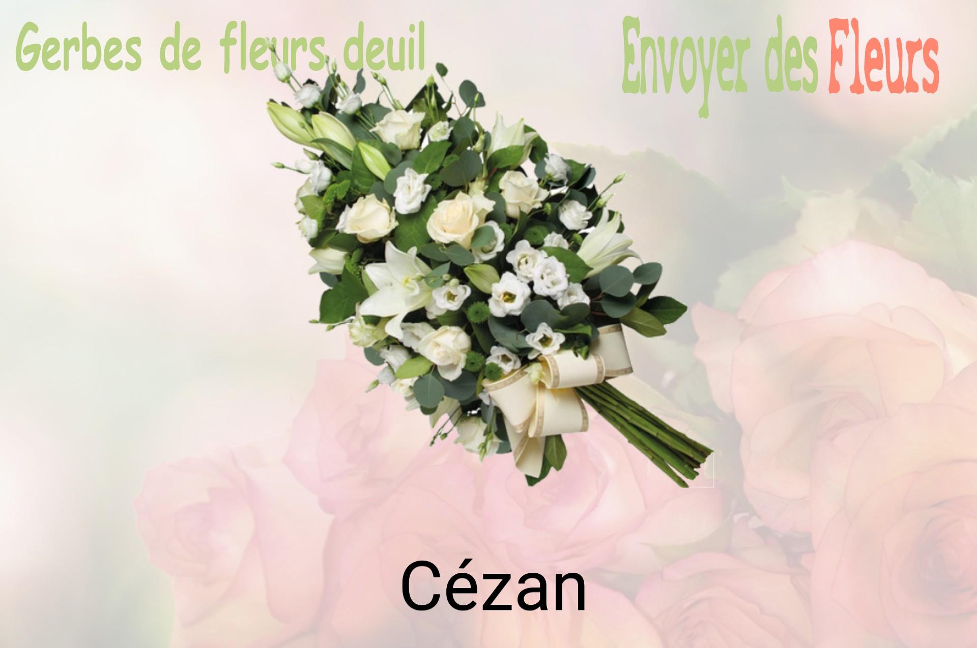 Gerbe de fleurs de deuil livrée à Cézan